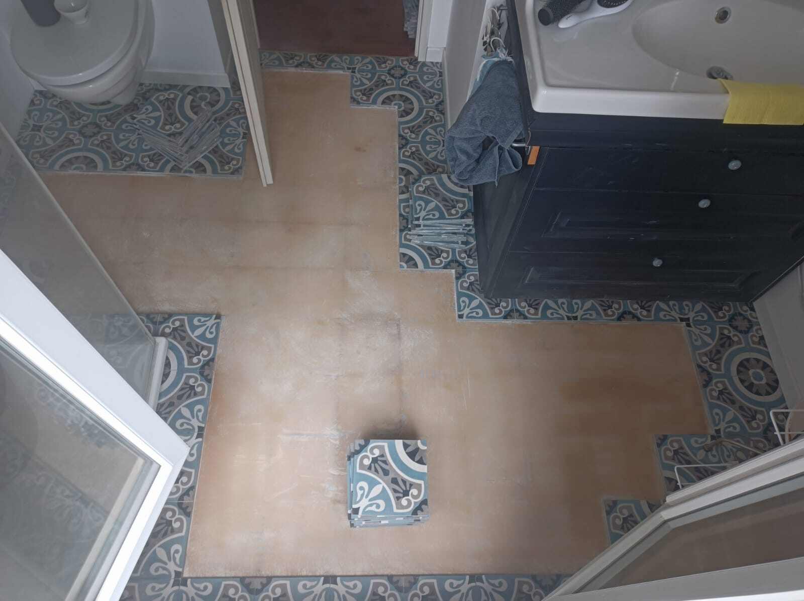 Exemple de dépose de carreaux